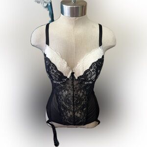 Date Night VS Black/White Lingerie with Garter straps Size 36 C